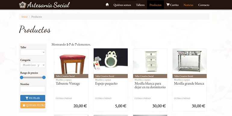 Artesania con fines sociales